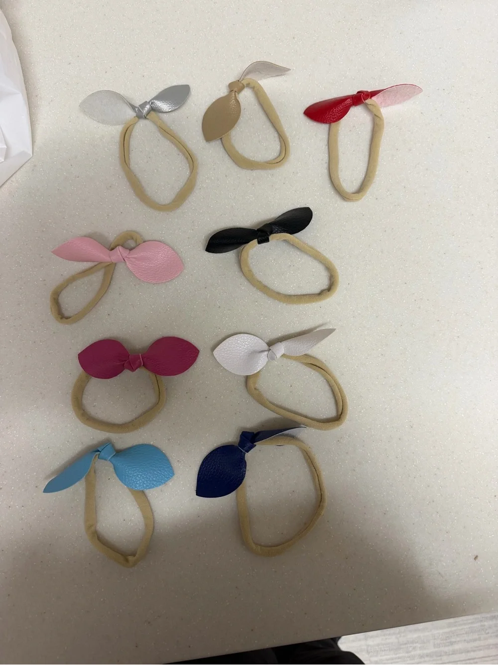 9 multicolored leather bow headbands for baby girl infant girl